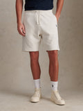 Mens Double Horsemen Herringbone Sweat Short Light Grey Marl