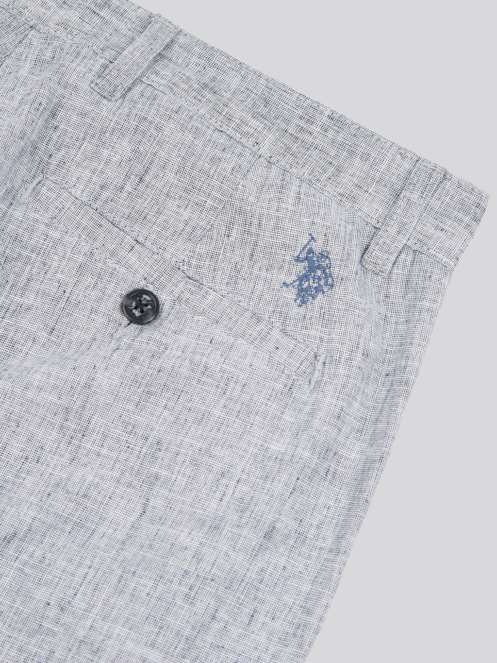 Mens Linen Blend Yarn Dyed Woven Trouser in Dark Sapphire Navy / Moonlight Blue DHM