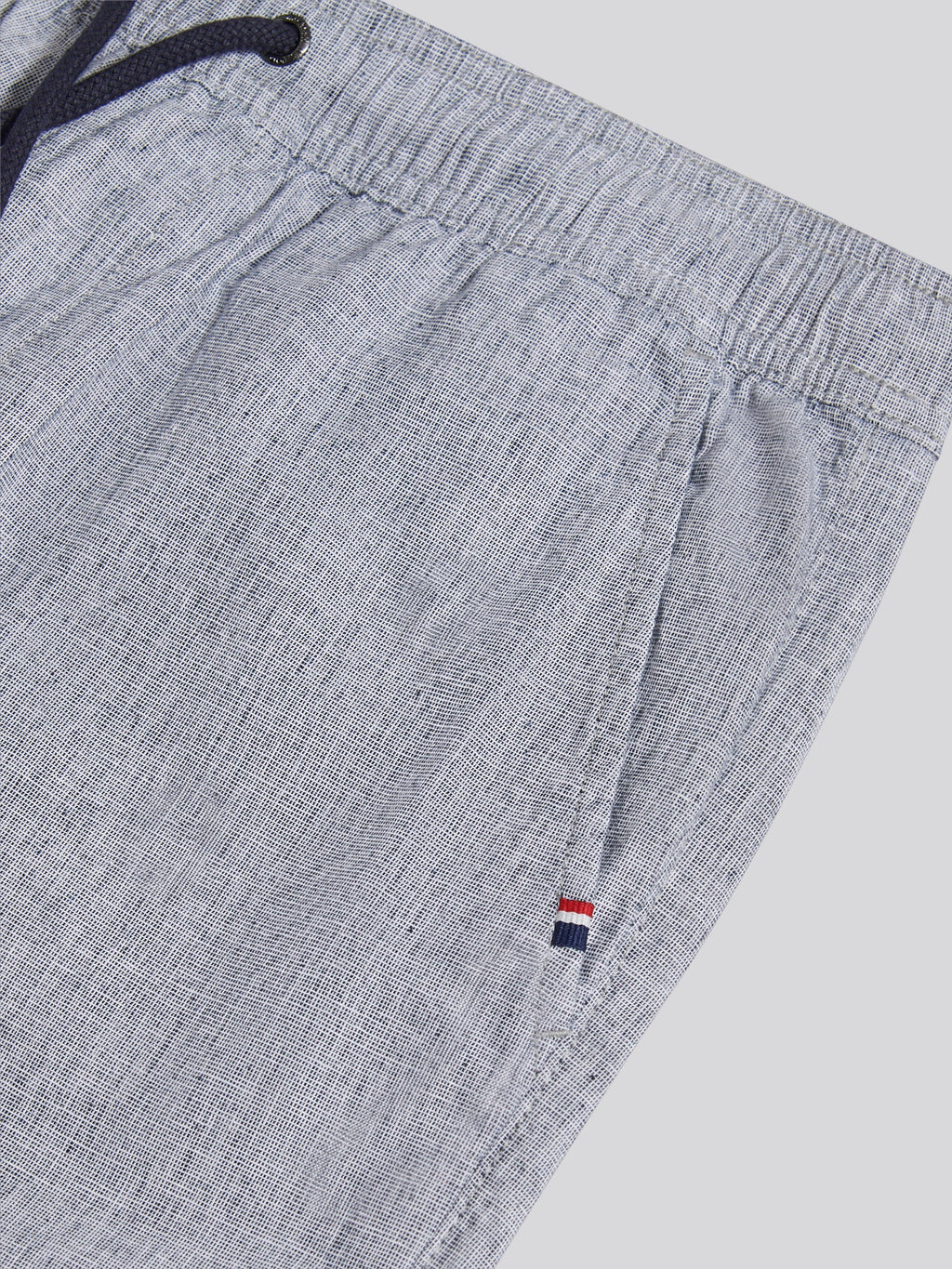Mens Linen Blend Drawstring Short in Dark Sapphire Navy / Moonlight Blue DHM