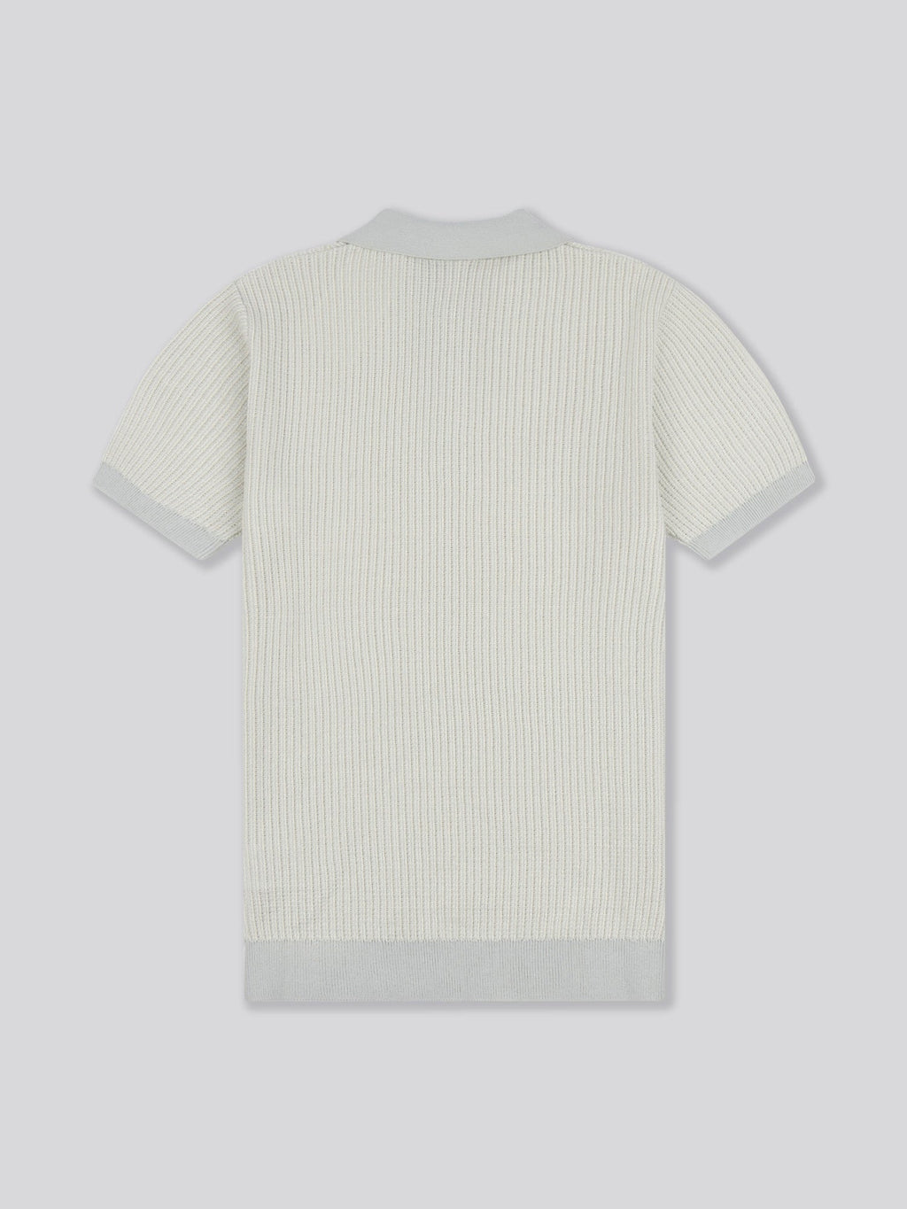 Mens Vertical Texture Stripe Knit Polo Shirt in Northern Droplet