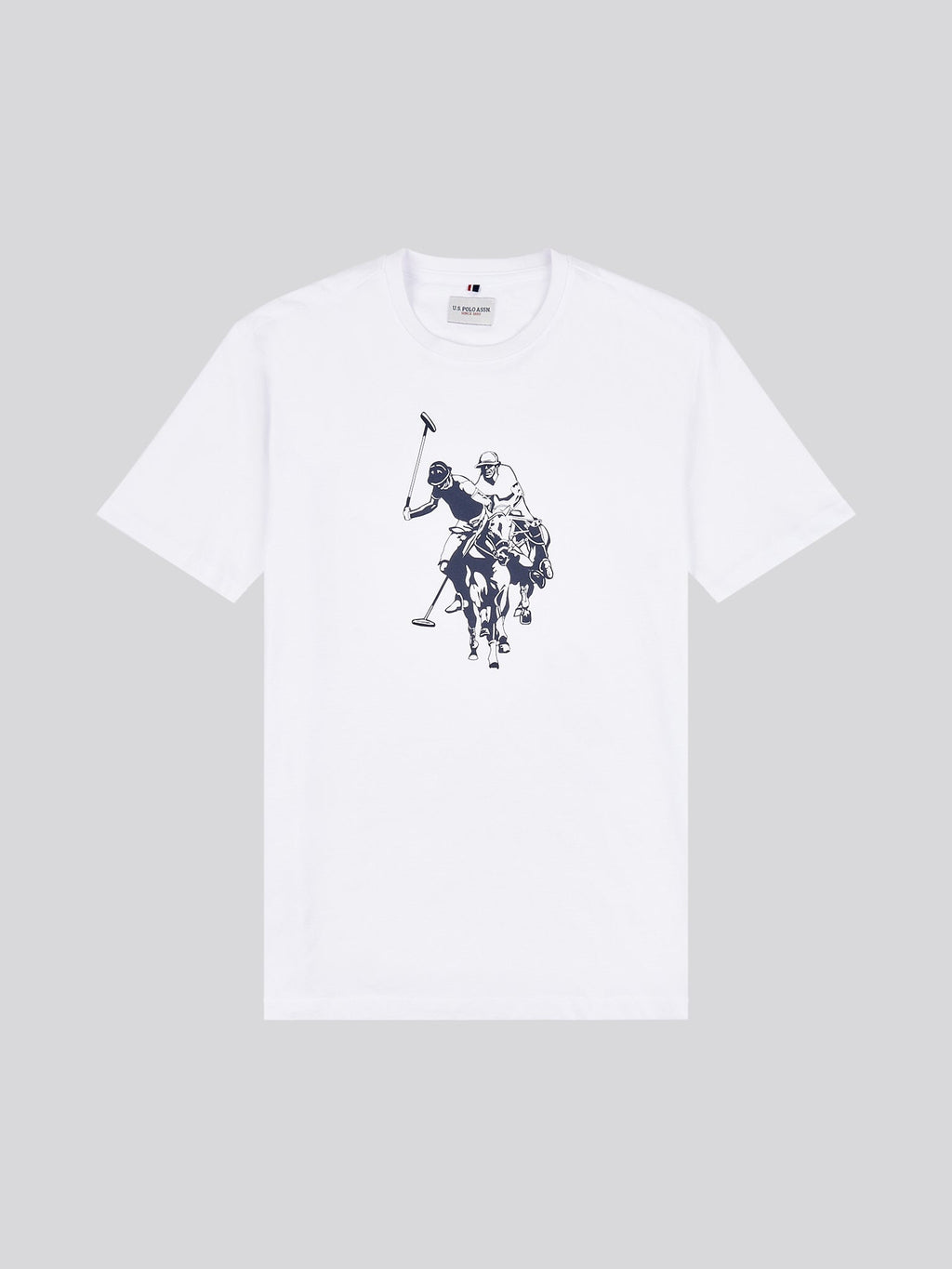Mens Double Horsemen Graphic T-Shirt Bright White