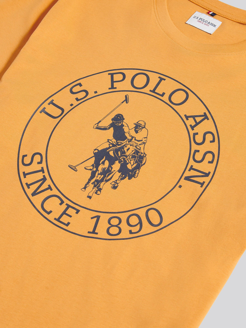 Mens Circle Print T-Shirt in Golden Apricot