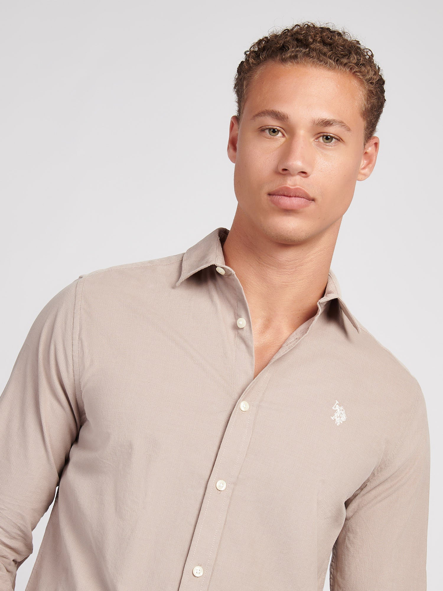 Mens Textured Corduroy Shirt in Atmosphere
