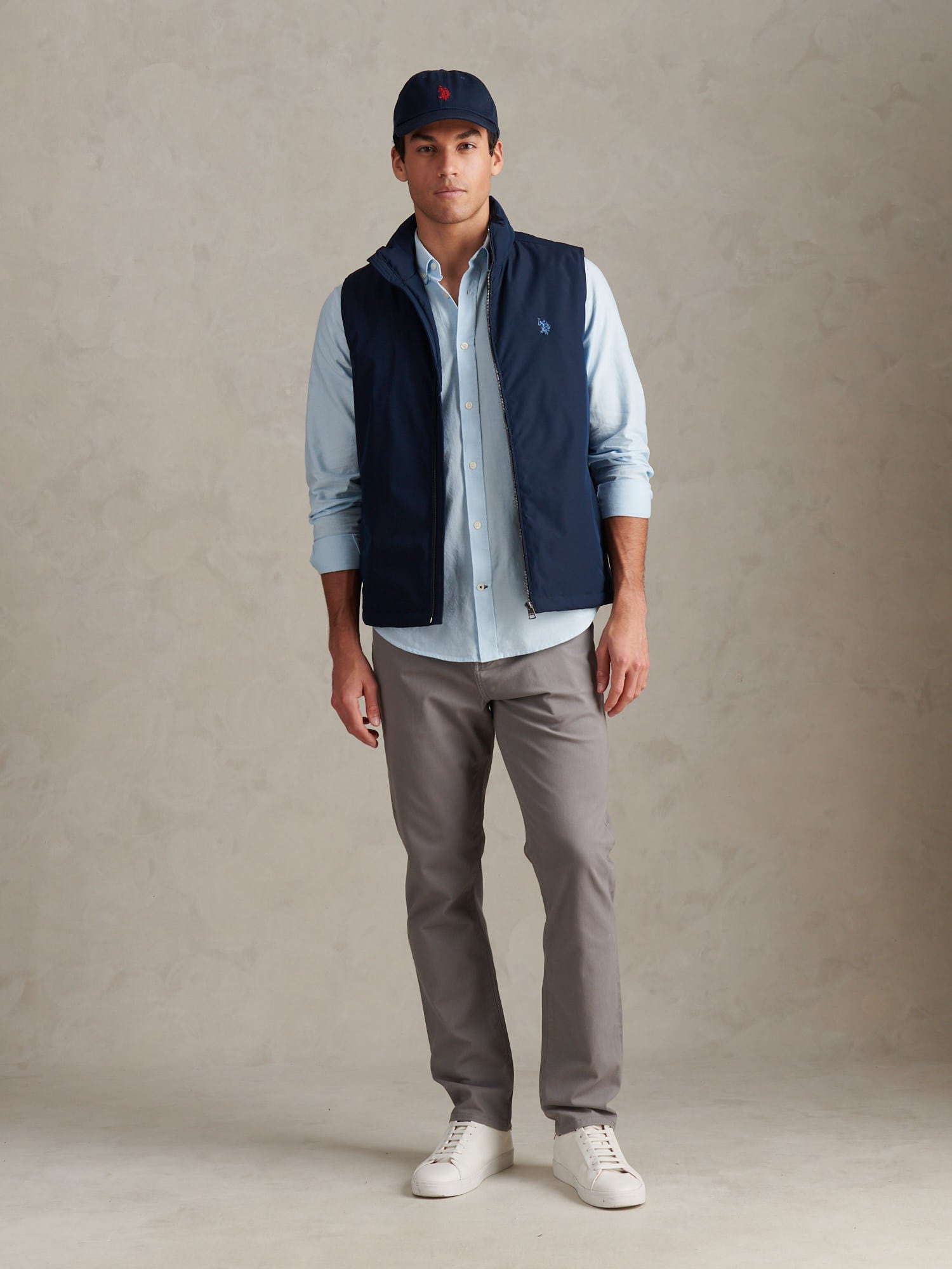 Mens Jersey Lined Quilted Gilet Dark Sapphire Navy / Moonlight Blue DHM
