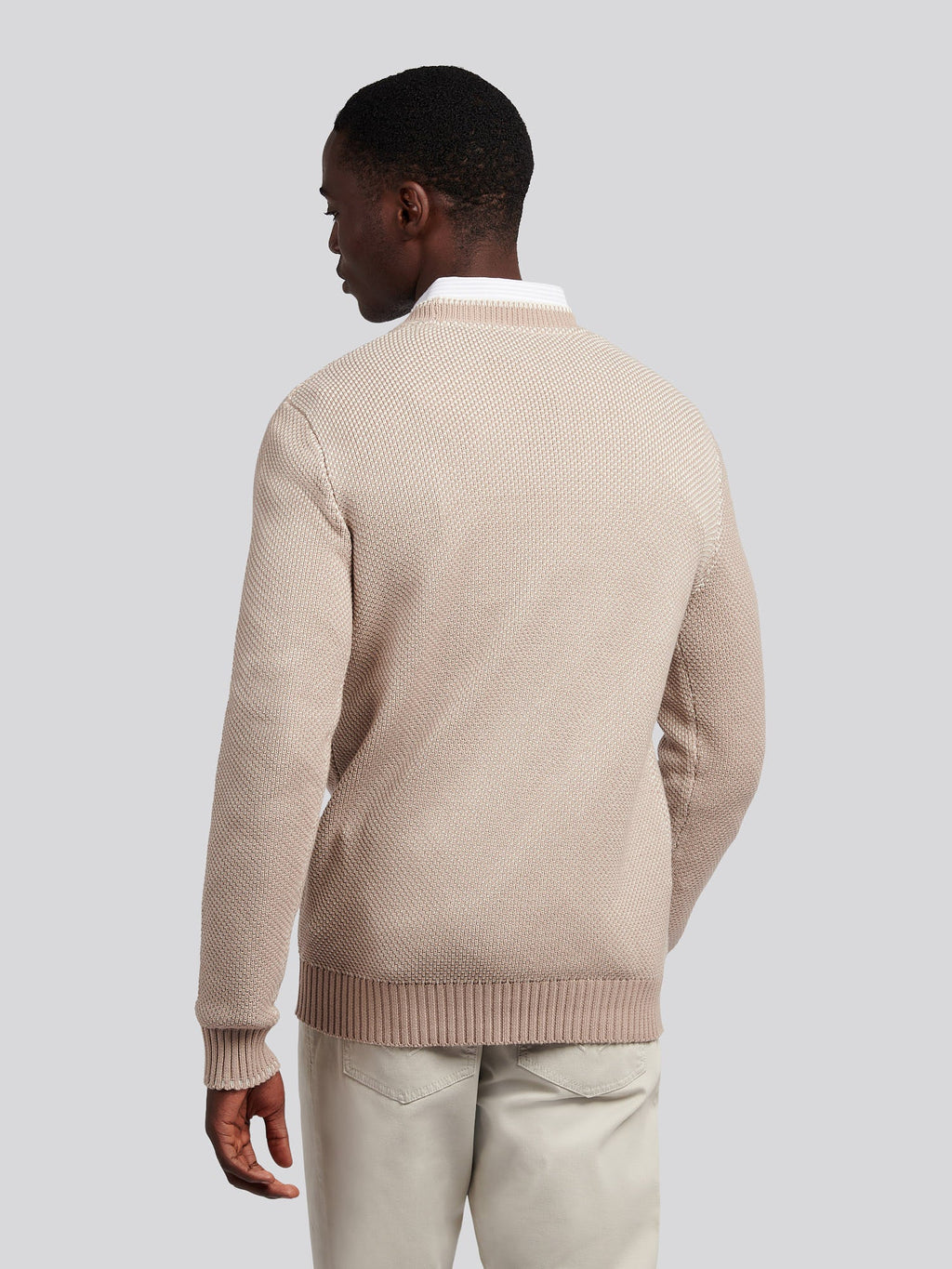Mens Twisted Yarn Knit Crew in Atmosphere