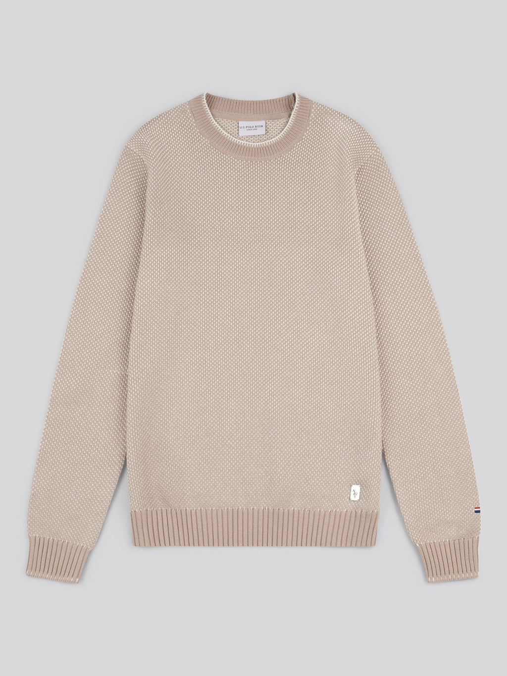 Mens Twisted Yarn Knit Crew in Atmosphere