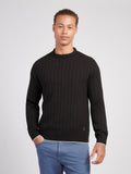Mens Rib Knit Crew in Black