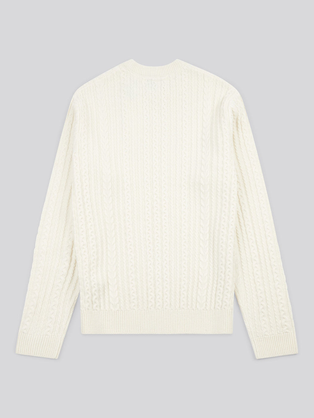 Mens Aran Knit Crew in Whisper White