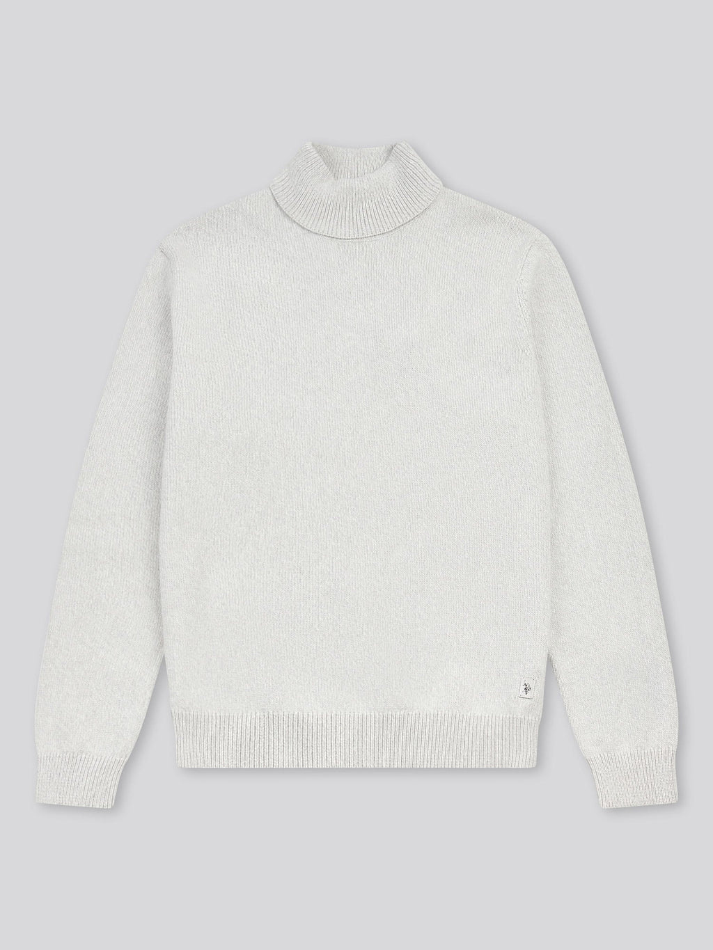 Mens Twisted Yarn Knit Roll Neck in High Rise