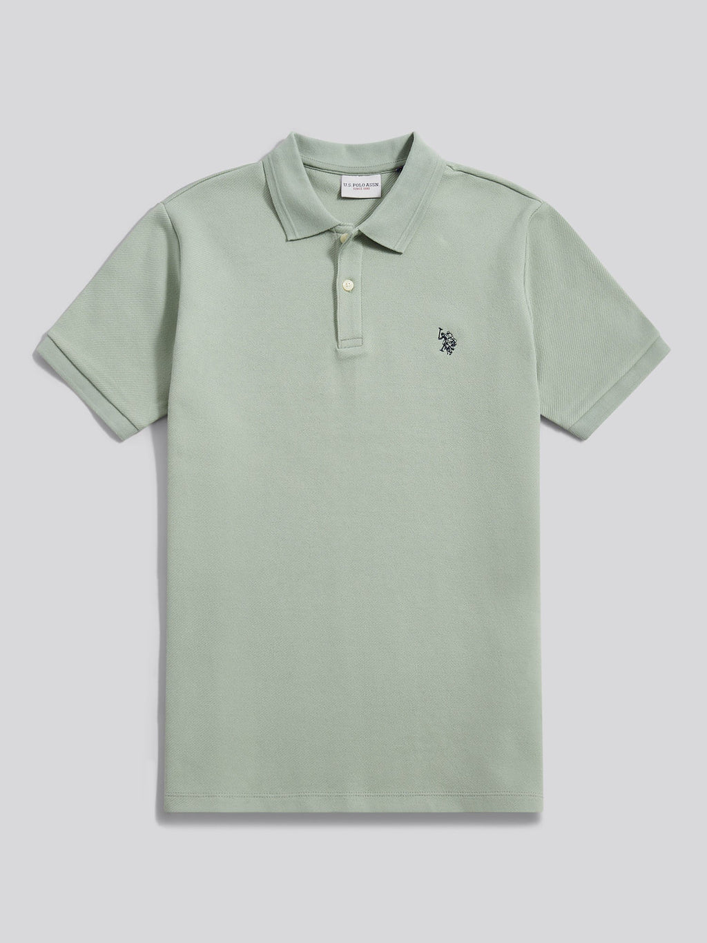 Mens Twill Texture Polo Shirt Iceberg Green
