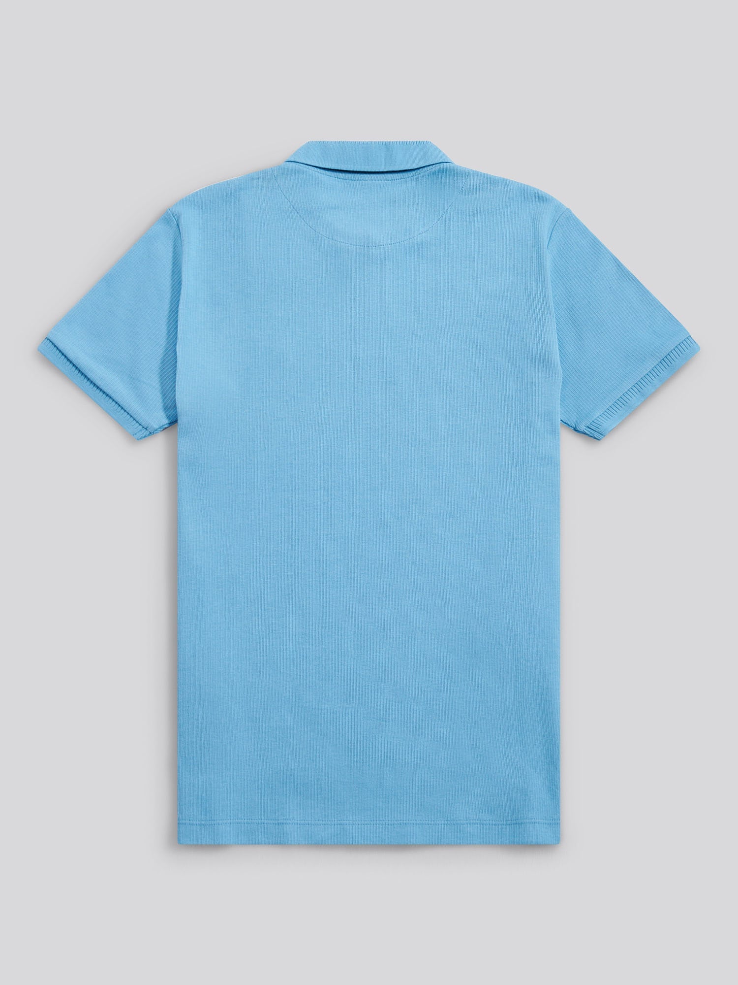 Mens Vertical Texture Polo Shirt in Heritage Blue
