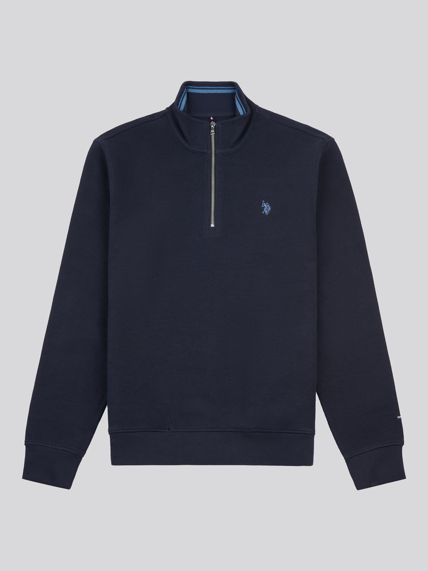 Mens French Rib 1/4 Funnel in Dark Sapphire Navy / Moonlight Blue DHM