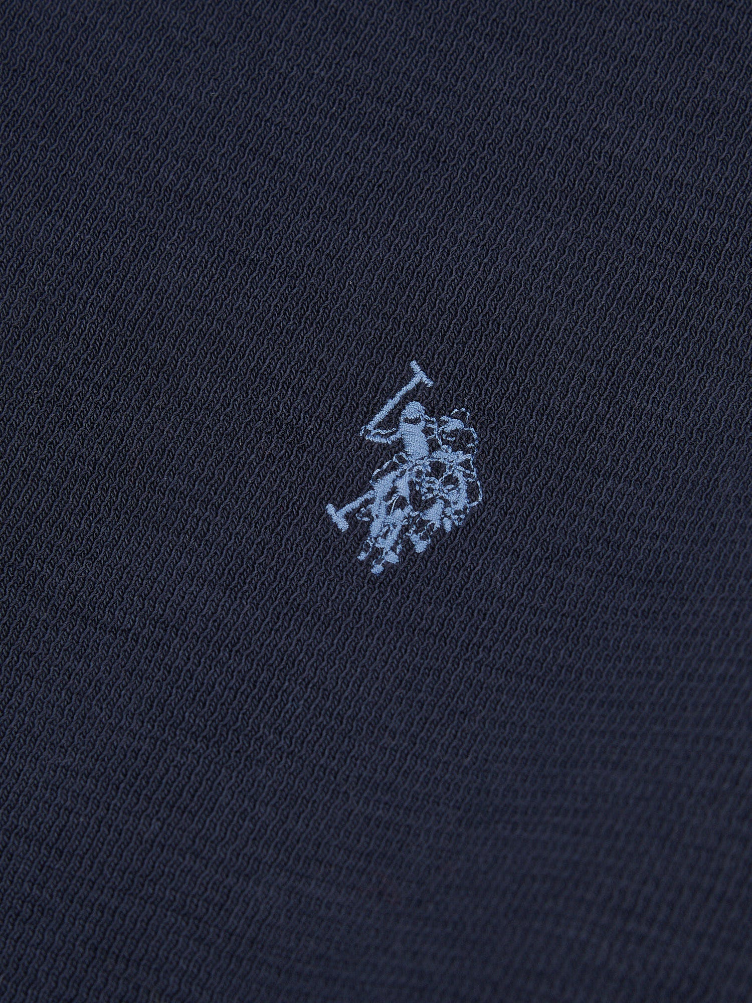 Mens French Rib 1/4 Funnel in Dark Sapphire Navy / Moonlight Blue DHM