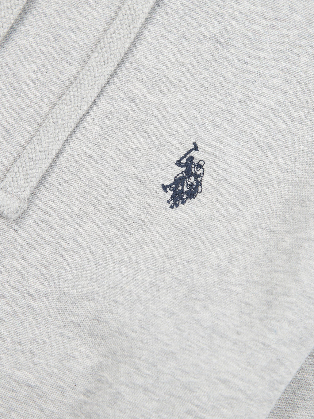 Mens Double Horsemen Loopback Hoodie Mid Grey Marl