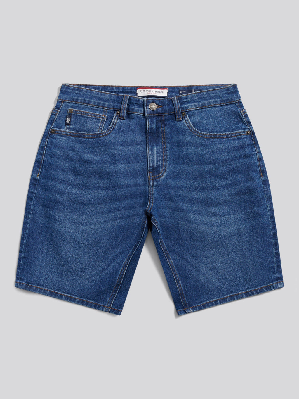 Mens Classic 5 Pocket Denim Shorts Dark Wash