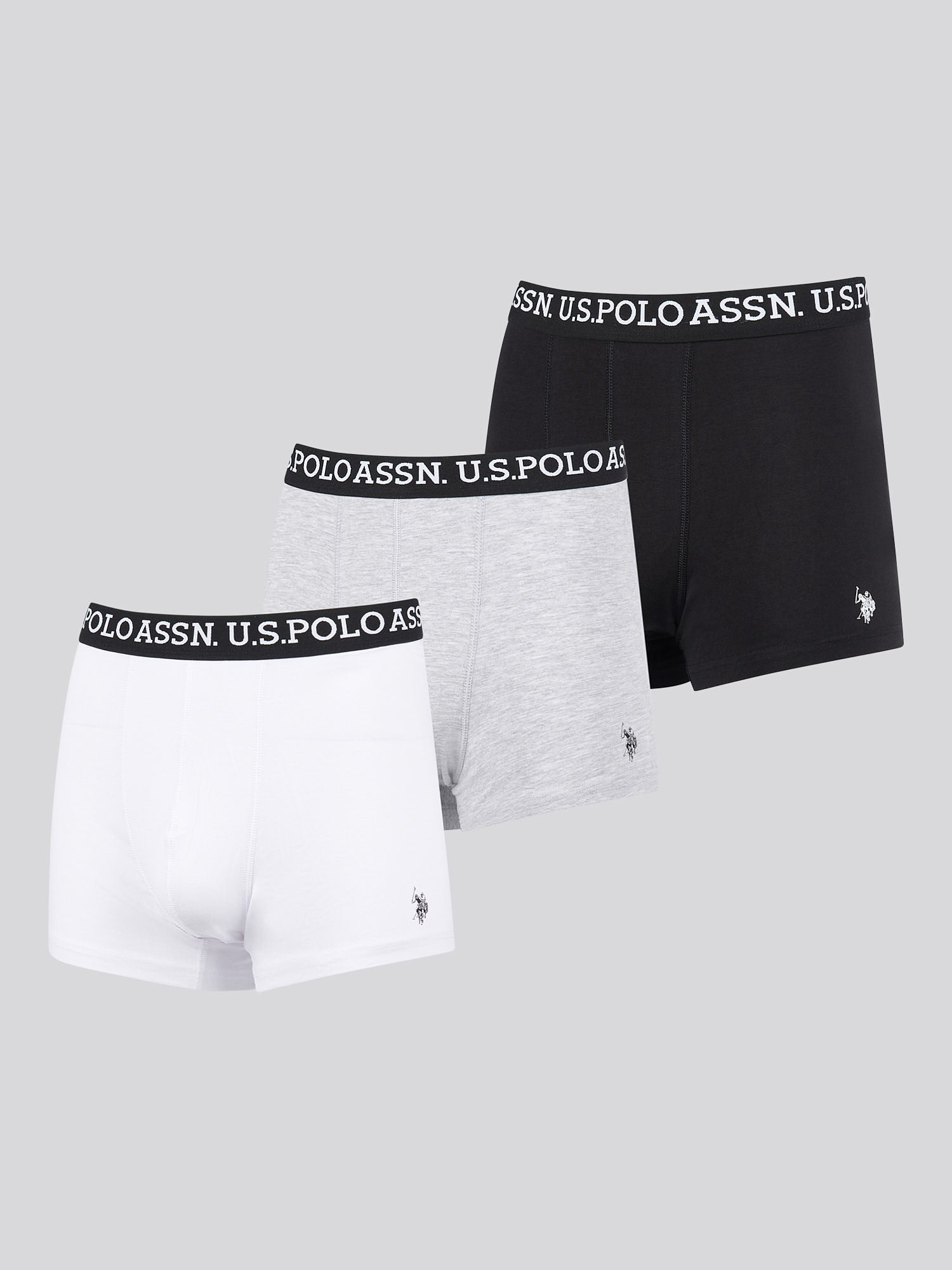 Mens 3 Pack Multi Trunk Black