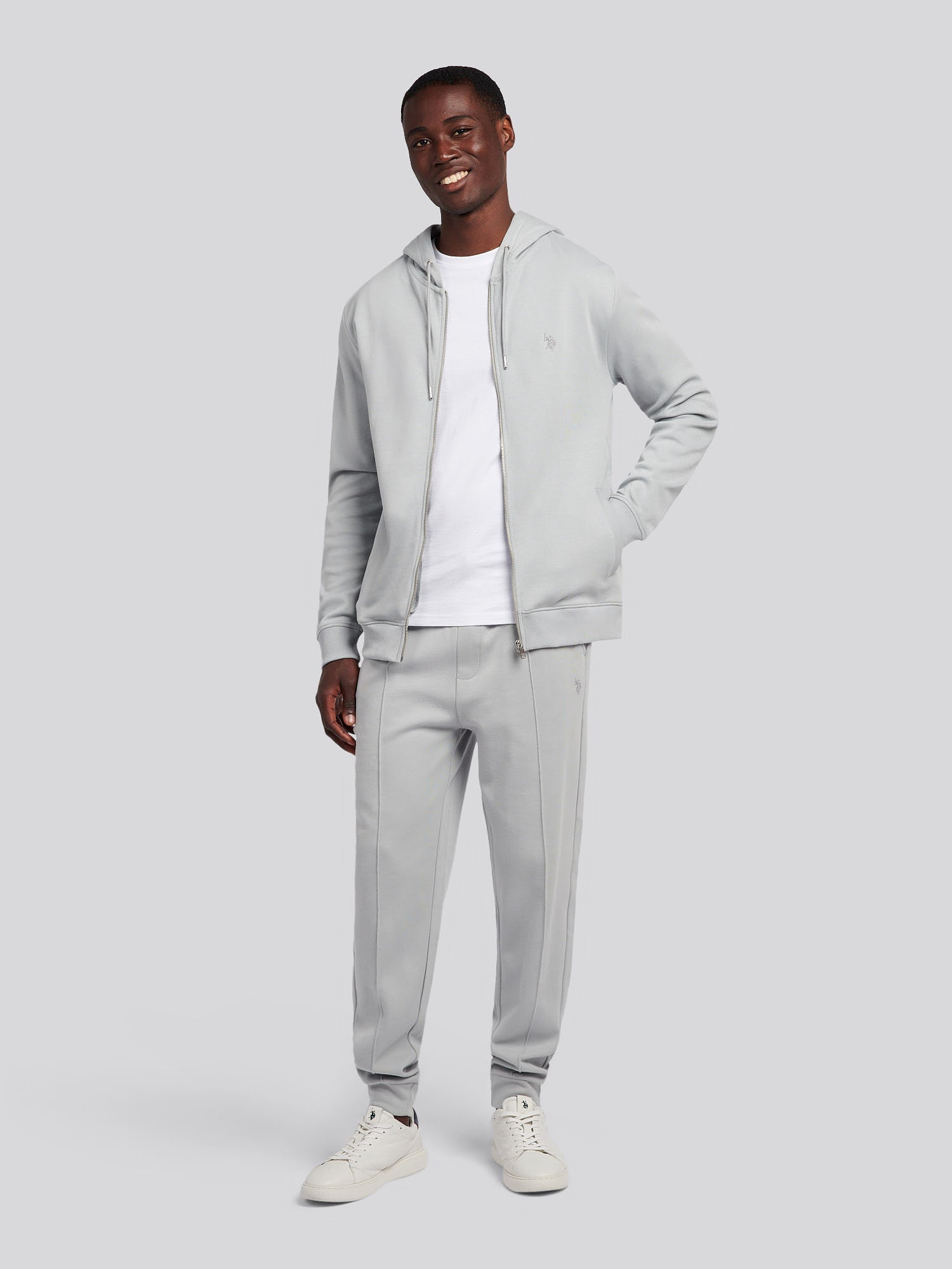 Mens Double Horsemen Zip Hoodie in High Rise
