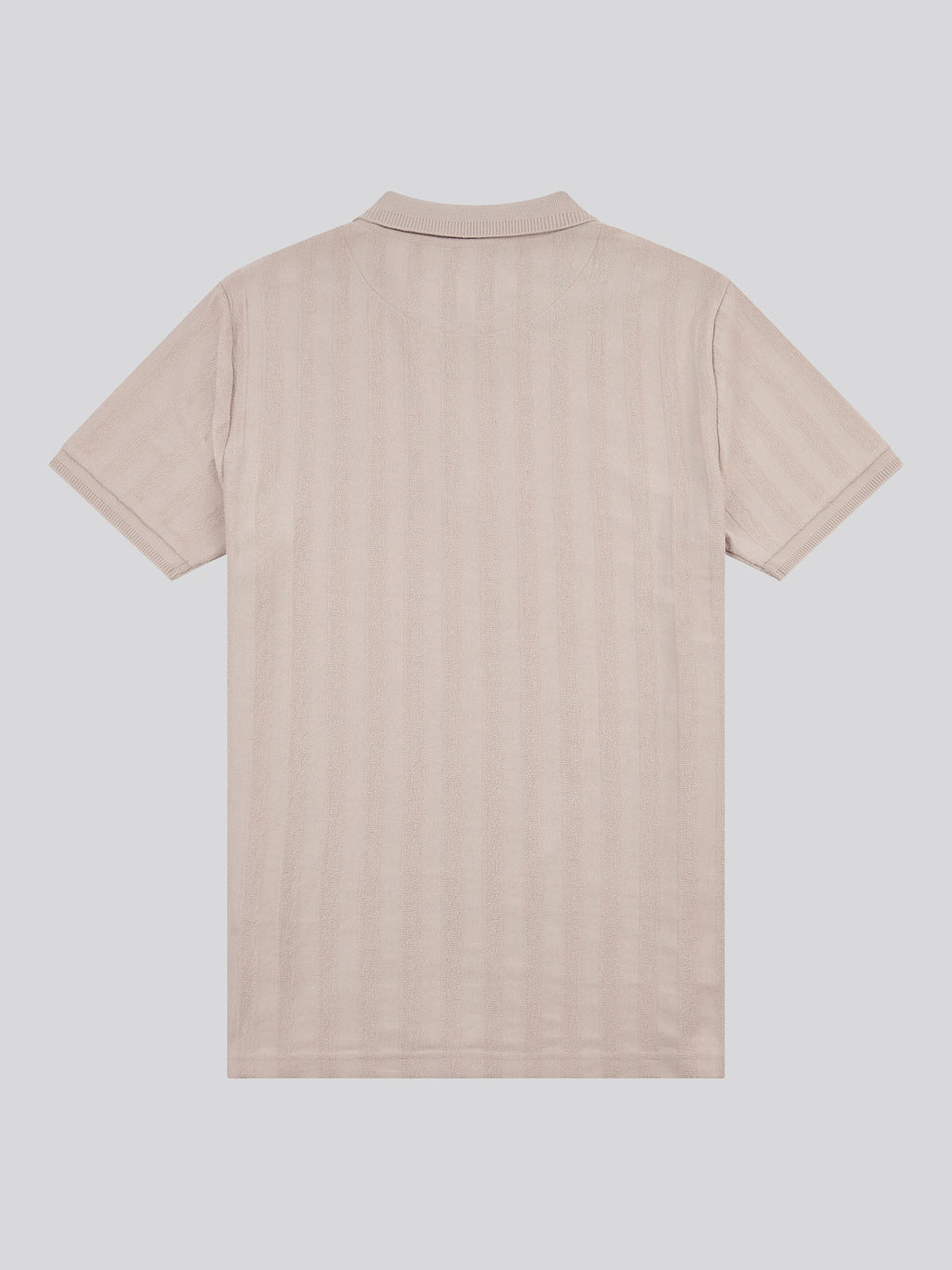 Mens Vertical Stripe Texture Polo Shirt in Atmosphere