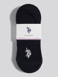 Mens 3 Pack Invisible Trainer Socks Black Bright White DHM