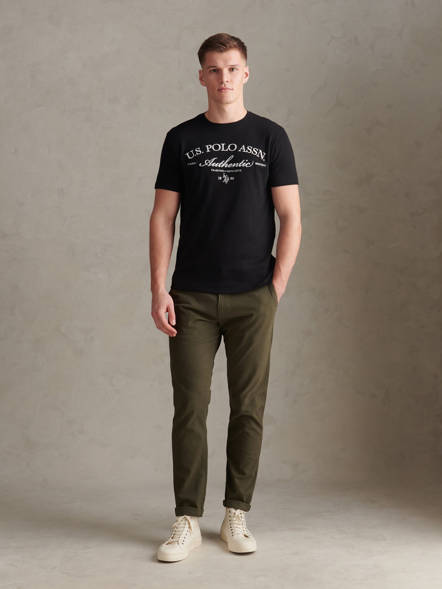 Mens Arch Script Graphic T-Shirt Black