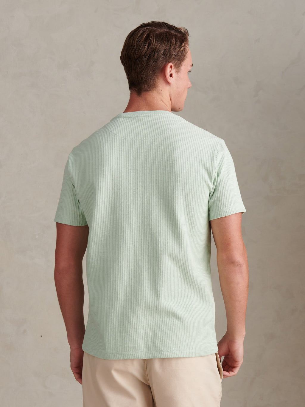 Mens Rib Texture T-Shirt Aqua Foam