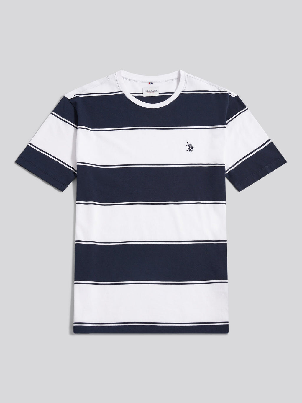 Mens Wide Stripe T-Shirt Dark Sapphire Navy