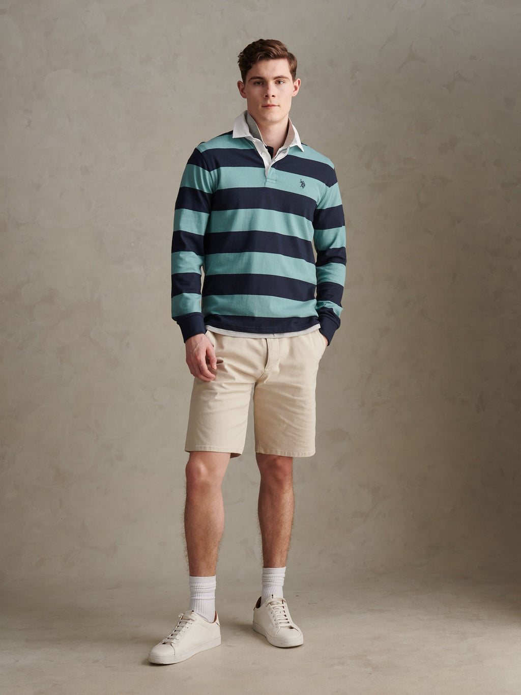 Mens Classic Stripe Rugby Shirt Arctic