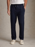 Mens Interlock Pintuck Joggers Dark Sapphire Navy