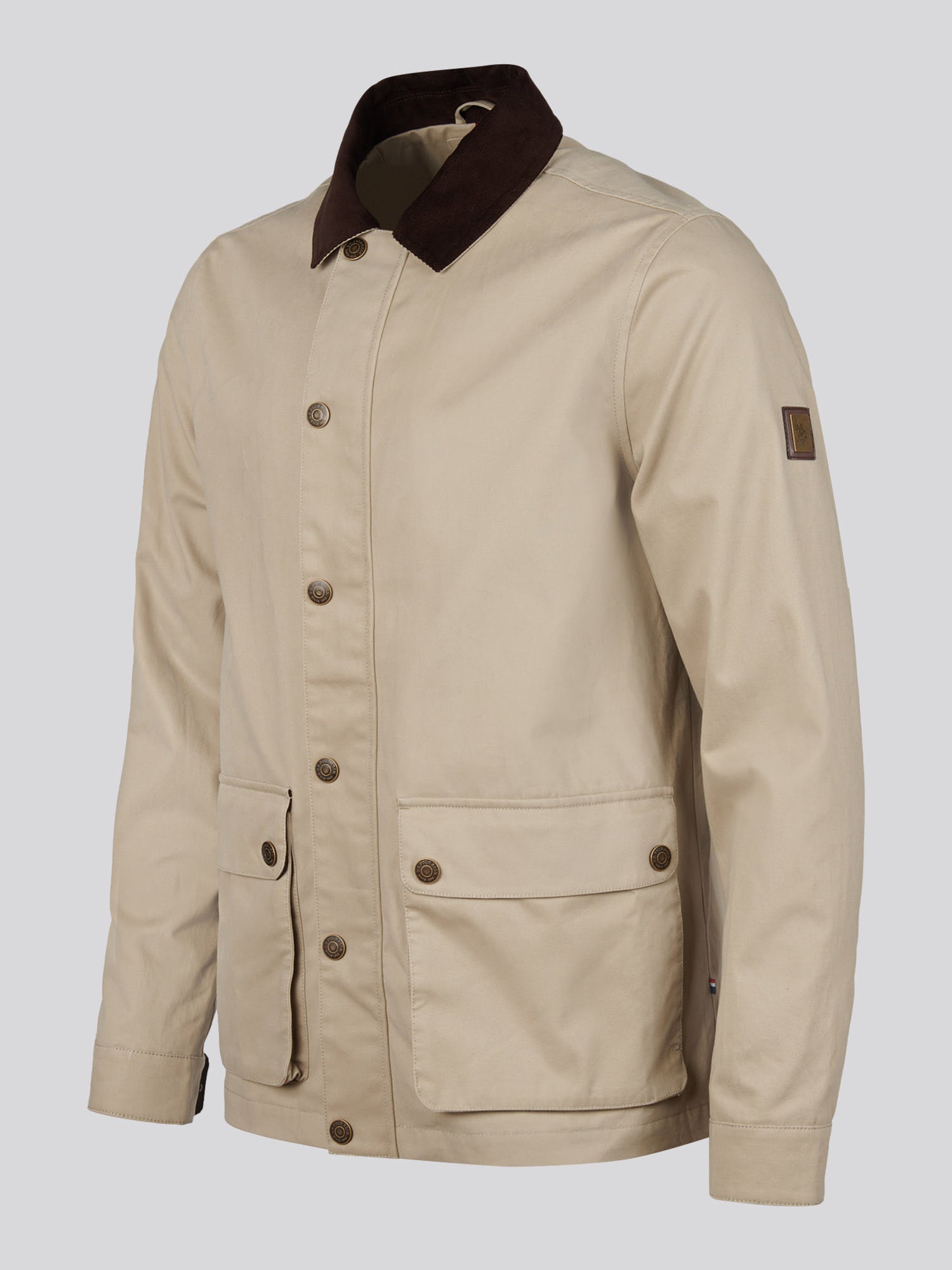 Mens Textured Collared Jacket Trench Coat