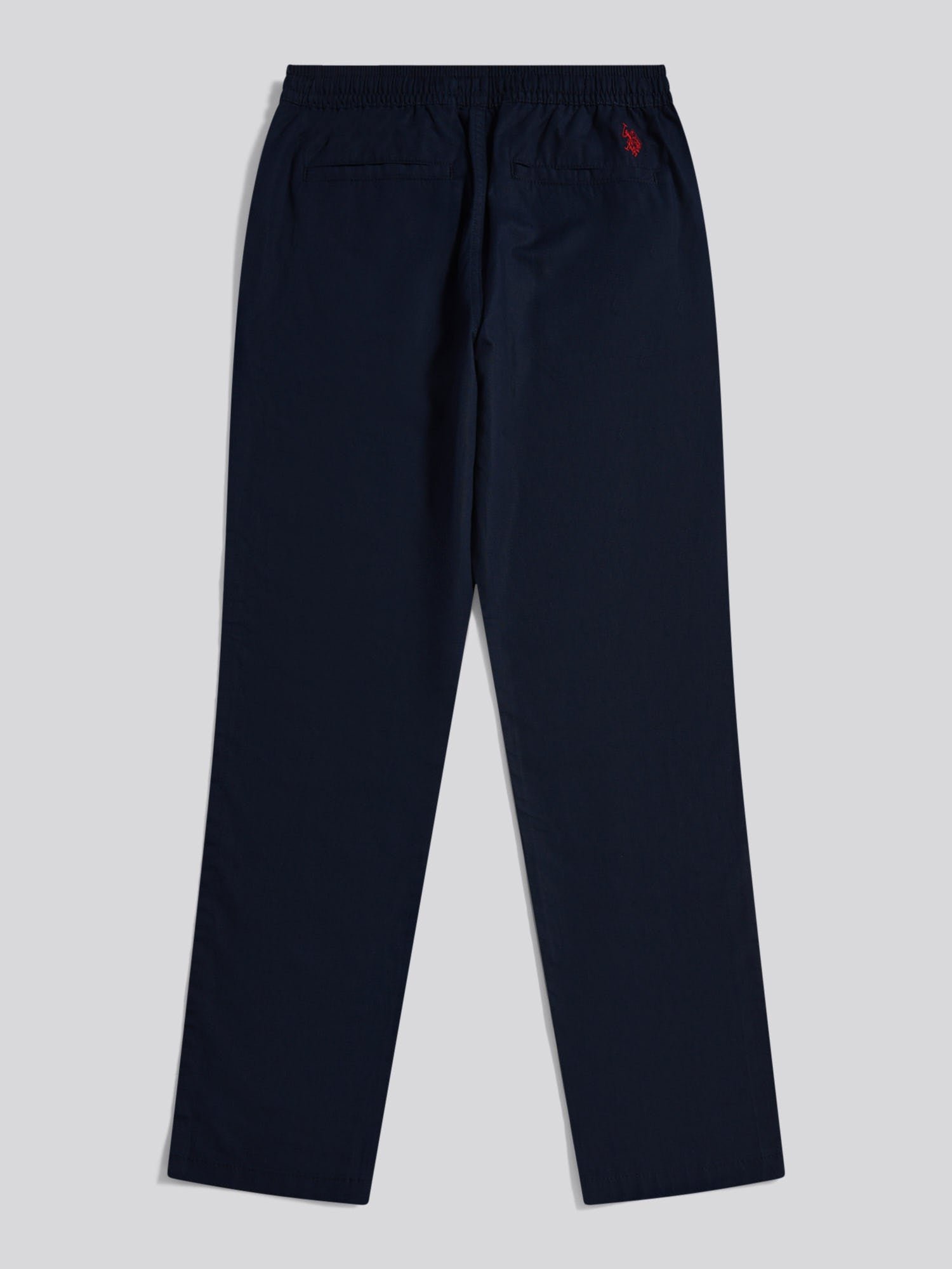 Mens Linen Blend Drawstring Trousers Dark Sapphire Navy / Haute Red DHM
