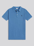 Mens Moss Stitch Knit Polo Shirt Riviera