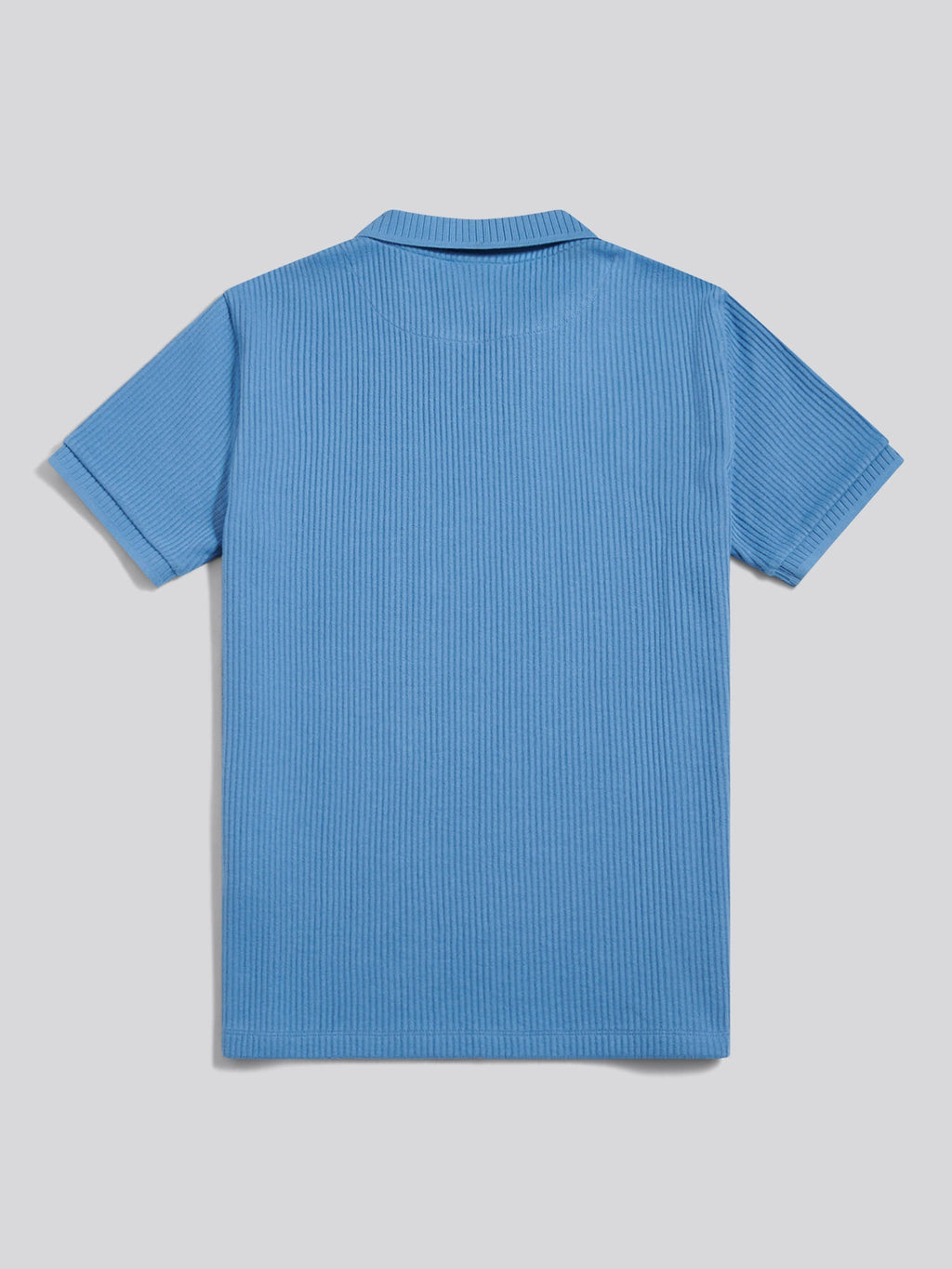 Mens Mini Vertical Texture Open Collar Polo Shirt Riviera