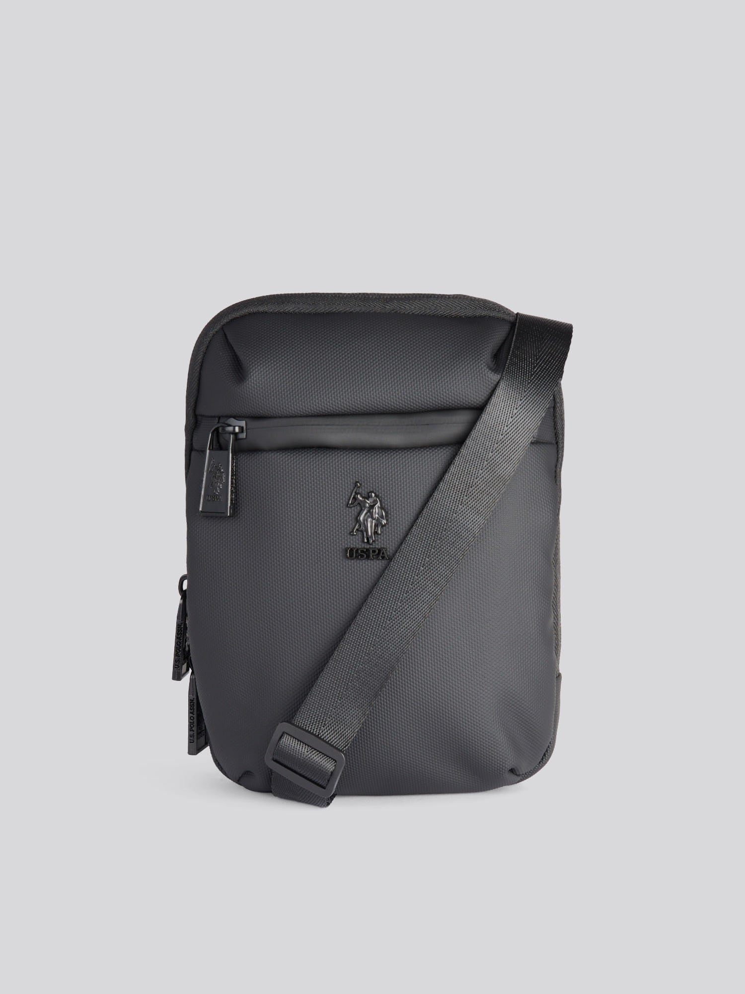 Mens Small Arrowhead Crossbody Bag in Black