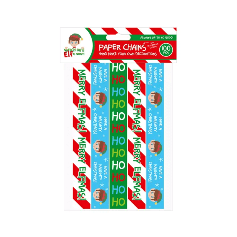 PoundFun DIY Christmas Paper Chains – 100 Piece Festive Holiday Craft Kit