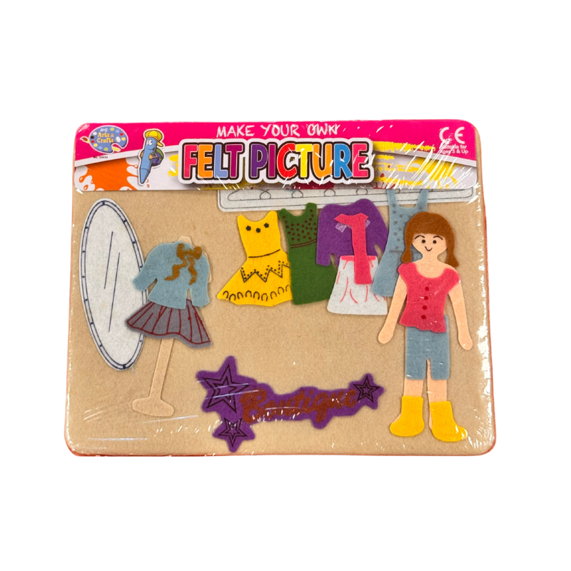 PoundFun Kids DIY Felt Picture Craft Kit – Creative Girls Art Set