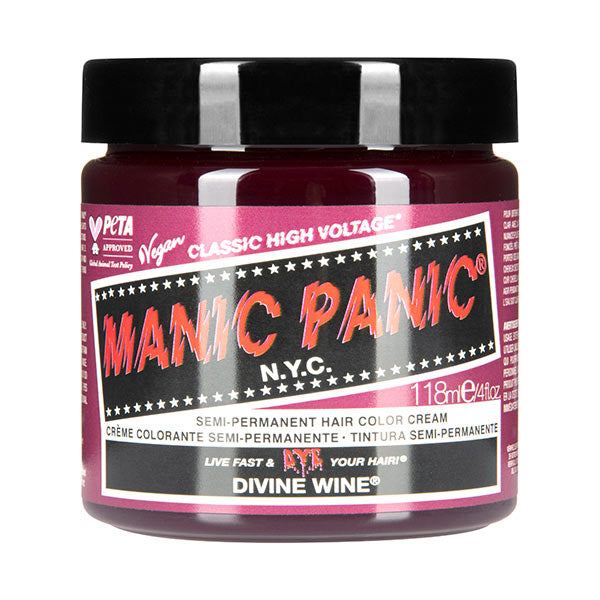 Manic Panic Divine Wine Semi-Permanent Hair Dye | Deep Burgundy Red Vegan