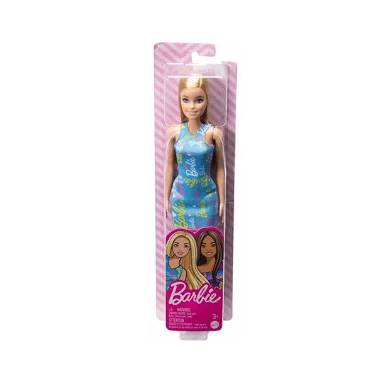 Mattel Barbie Fashion Doll - Blonde Hair & Blue Dress Collectible