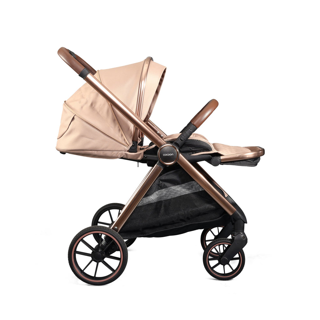 Mee-Go Cocoon Travel System with EVO Spin Car Seat and ISOFIX Base – Toffee