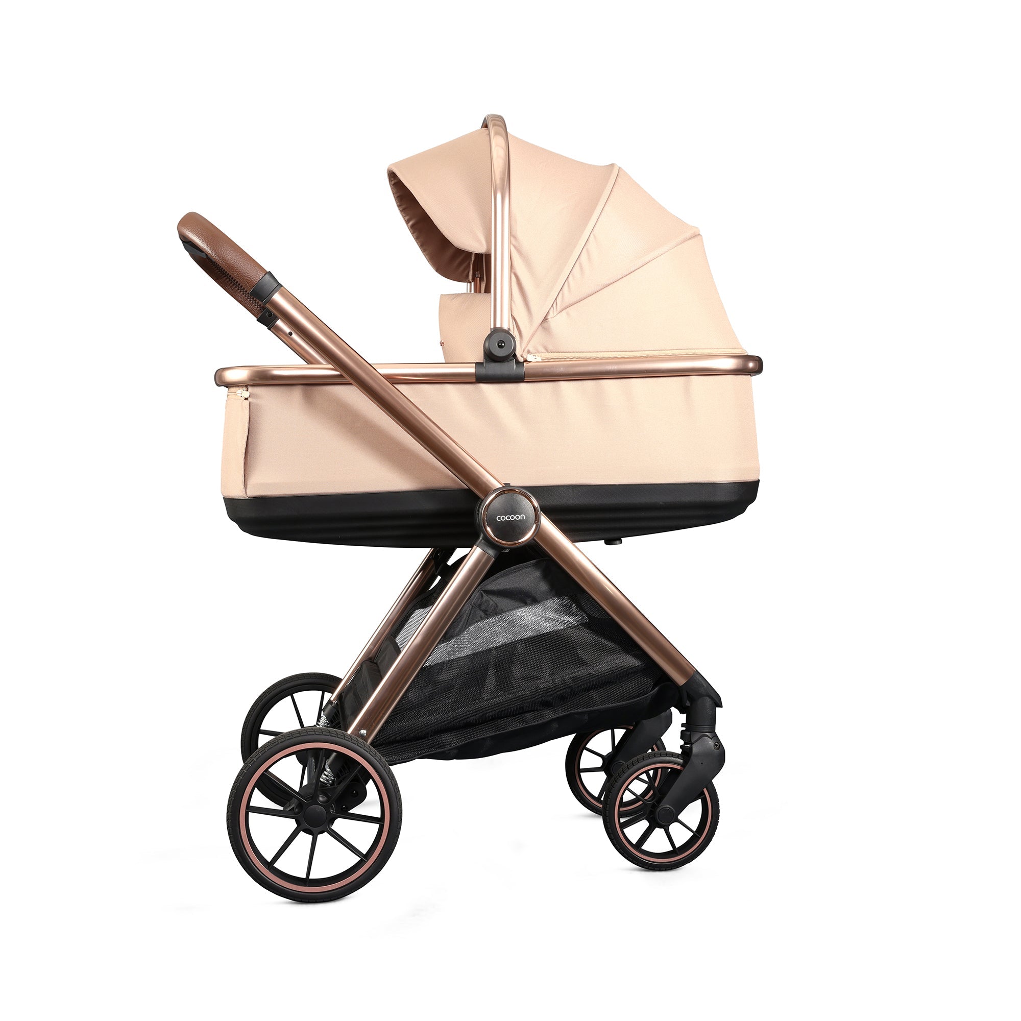 Mee-Go Cocoon Travel System with EVO Spin Car Seat and ISOFIX Base – Toffee