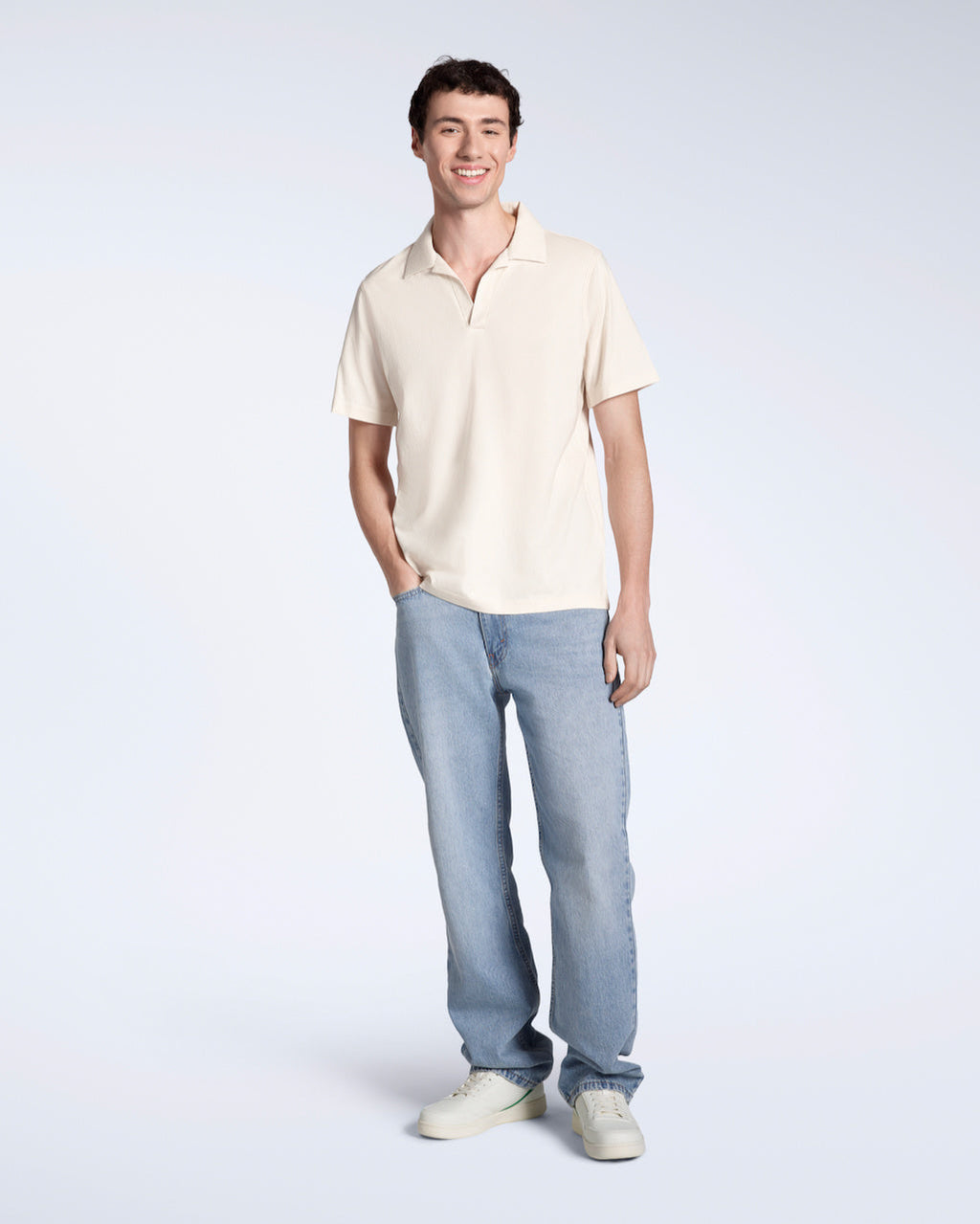Open Neck Organic Polo