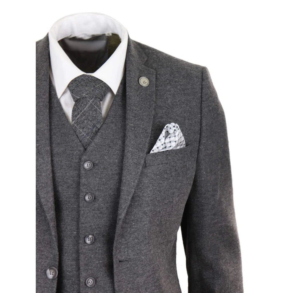 STZ23 - Men's Wool Tweed Suit 3 Piece Authentic 1920s Classic
