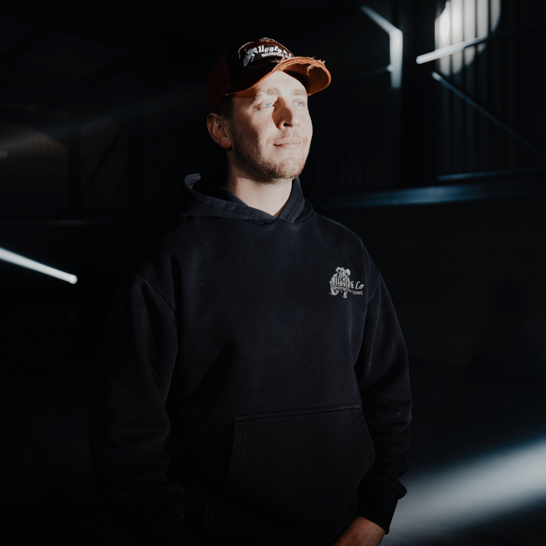 Uggly & Co Black Flattrack Hoodie – Heavyweight Vintage Racing Cotton