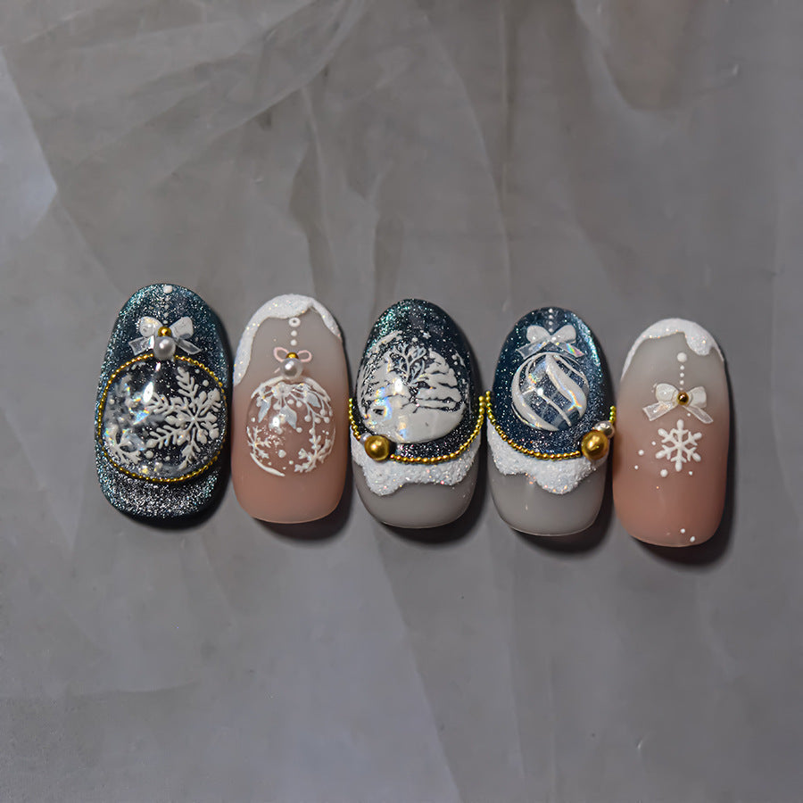 LuLuFun Studio Merry Christmas Crystal Ball Nail Art Deco Stickers
