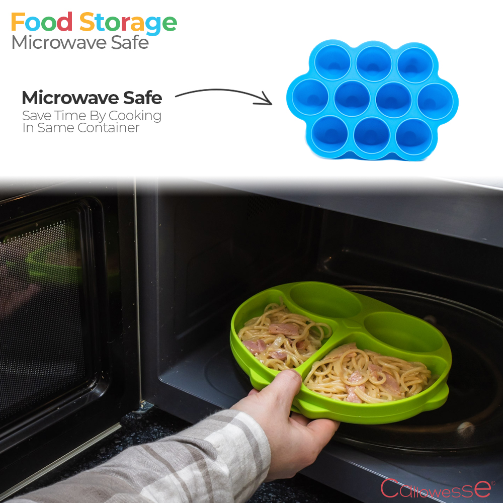 Callowesse Silicone Food Portion Storage Container & Lid – Blue