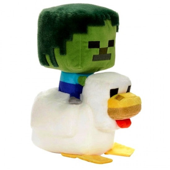 Minecraft Chicken Jockey Deluxe Plush – 20cm Pixelated Soft Toy