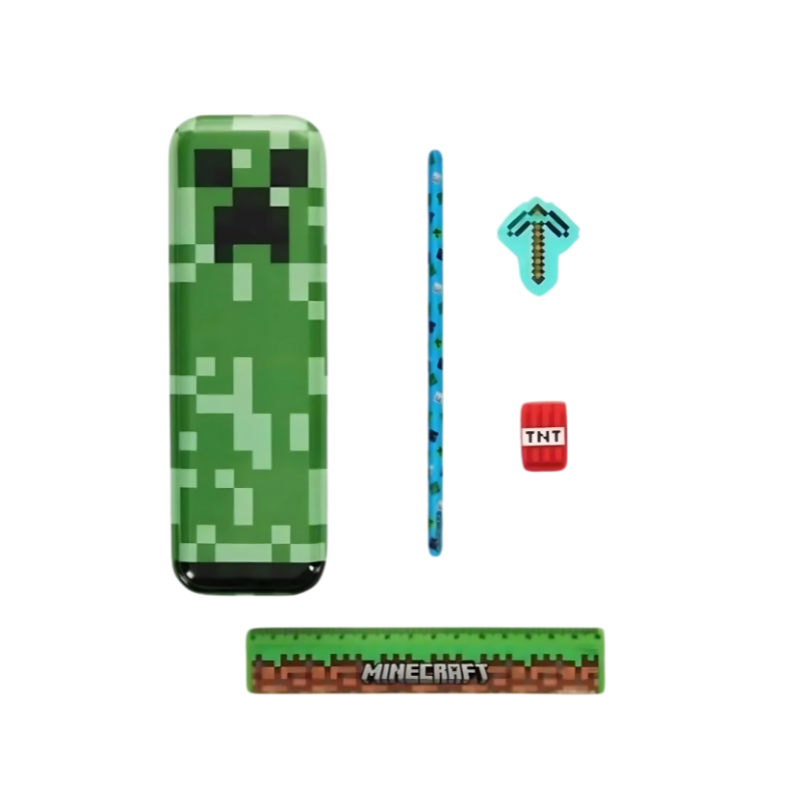 Minecraft 5 Piece Stationery Set – Kids Pencils by PoundFun