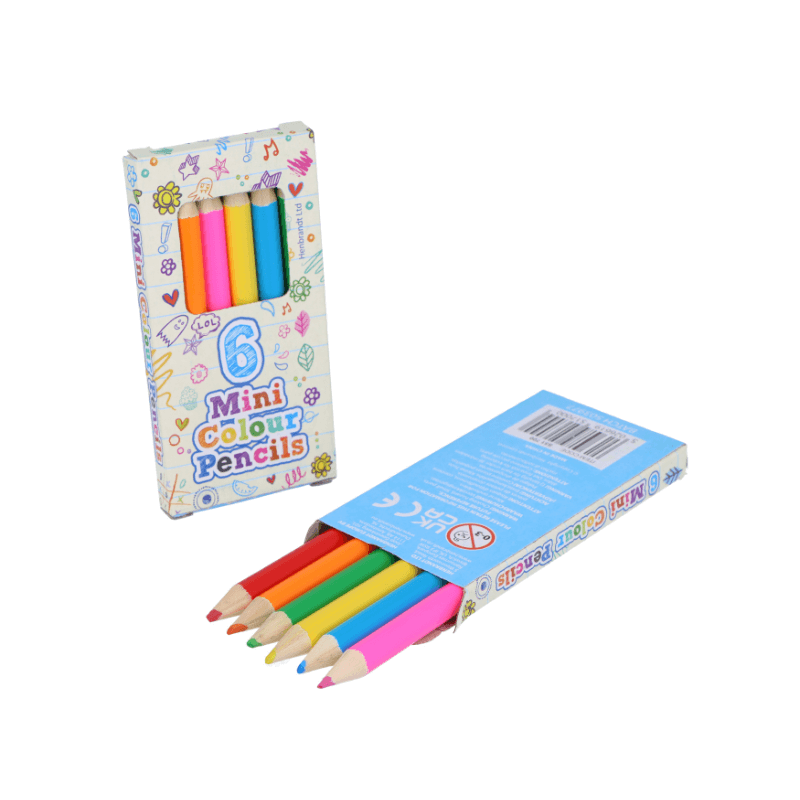 PoundFun Mini Colour Pencils - Set of 6 Portable Drawing Art Supplies
