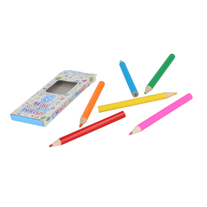 PoundFun Mini Colour Pencils - Set of 6 Portable Drawing Art Supplies
