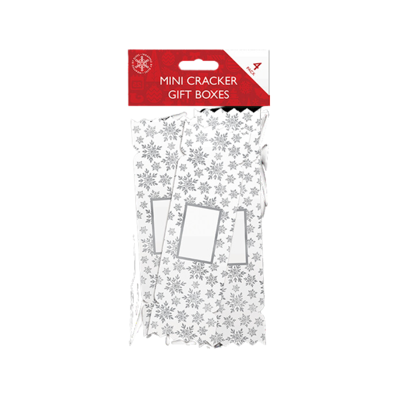 PoundFun Mini Christmas Cracker Gift Boxes | 4 Pack Festive Holiday Decor