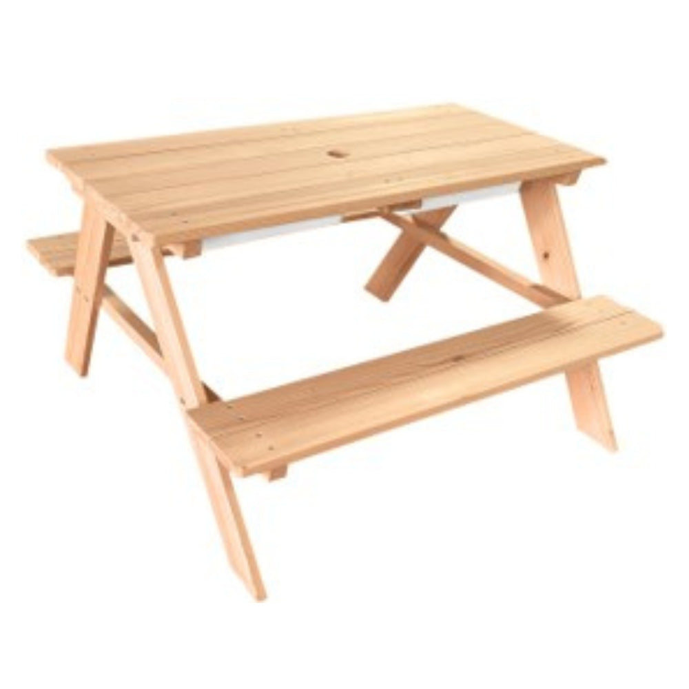 Kub Kids 3-in-1 Wooden Picnic Table With Removable Trays